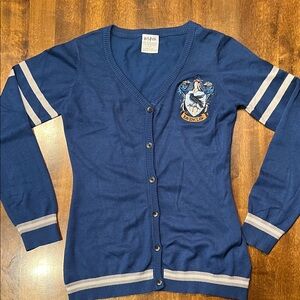 Harry Potter Ravenclaw Cardigan Blue Stripe Warner Brothers Women's Size M
